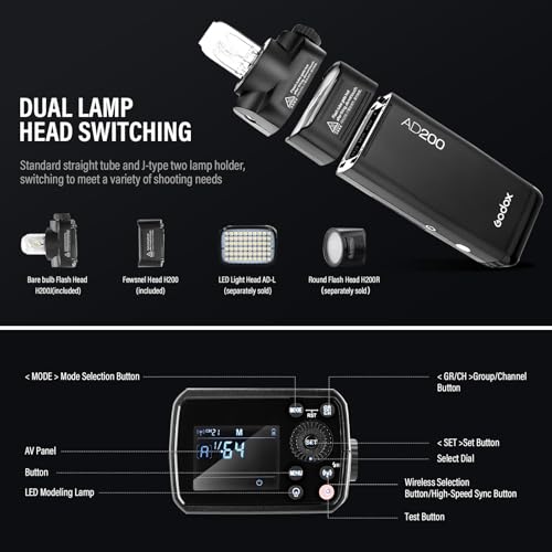 0.01-2.1s Recycling 500 Full Power Flashes Monolight