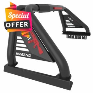 Heavy-Duty Truck Roll Bar/Sport Bar | No-Drilling Installation | LED Lights Compatible | Third Brake Light Included| Fit Full Size Pickup
