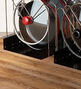 Pull Out Pots and Pans Organizer for Cabinet - Sliding Lid Holder and Pan Rack in Kitchen, Cabine...