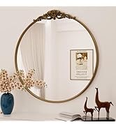 Keonjinn Vintage Gold Mirror for Wall, 40