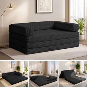 Full Tri-Fold Mattress with Removable L-Shaped Armrests