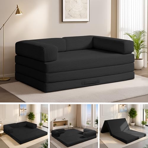 Full Tri-Fold Mattress with Removable L-Shaped Armrests