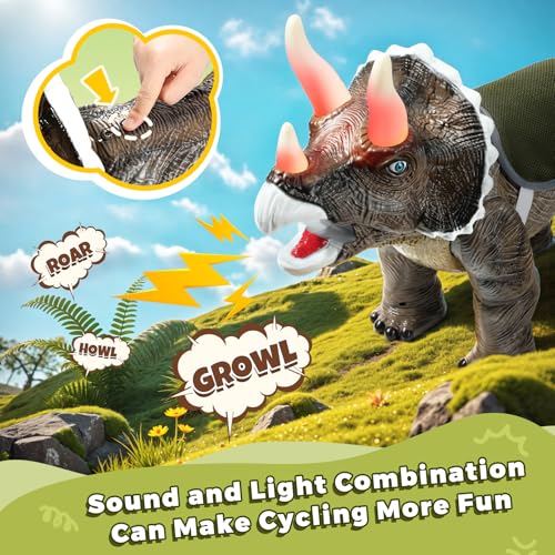 Twinkoo Realistic Triceratops Push Car with Three Sound Effects