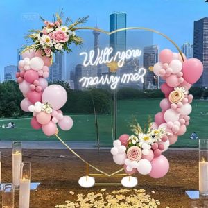 6.6 * 6.6ft Wedding Arch with Base&2 Water Bags and LED Sign