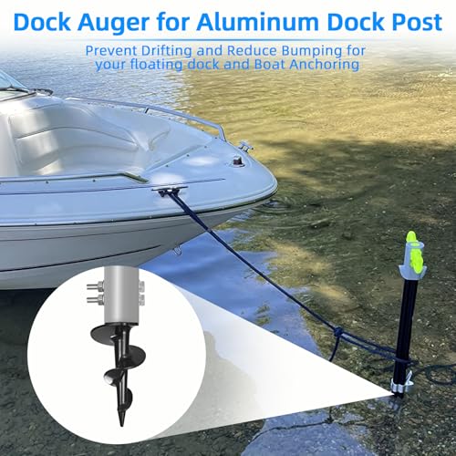 Stationary/Floating Dock Auger Anchors for Mud