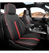 RIDEPOSH for Chevy Silverado & GMC Sierra Leather Seat Covers, Crew Cab 1500 2019-2025 & 2500HD 2...