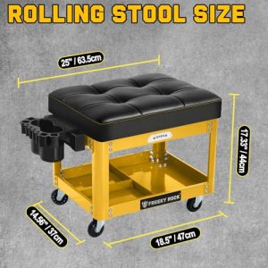 Garage Mechanics Stool with 2 Layer Repair Tools Tray