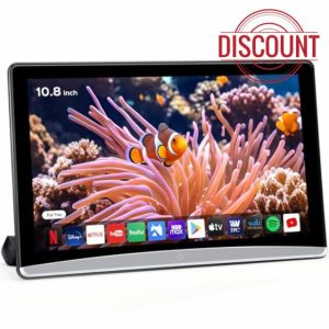 10.8inch Android Portable Car TV Headrest Monitor Tablet for Cars Back seat Support Phone Wireless mirroring Touchscreen with WiFi/Bluetooth/HDMI/USB/Video Player (CPad-108)
