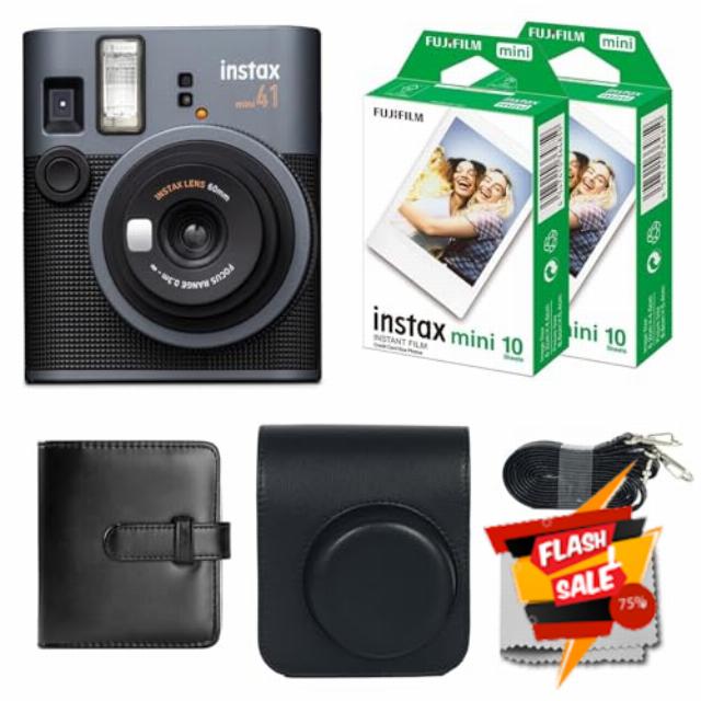 Fujifilm Instax Mini 41 Instant Film Camera Bundle with Groovy Case