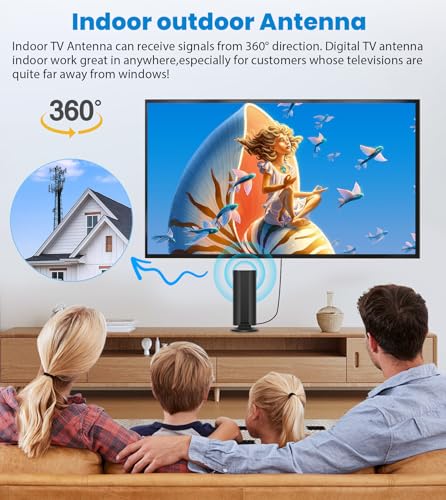 1800+ Miles Range Strongest Digital HD TV Antenna Indoor Ourdoor with Amplifier Signal Booster