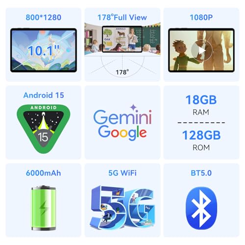 Android 15 Tablet 10 Inch T80