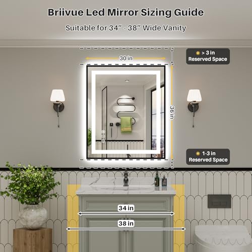Anti-Fog Lighted Bathroom Vanity Mirror for Wall