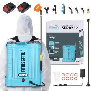 0-100 PSI Adjustable Pressure Garden Sprayer Compatible with 2pcs 2.0Ah 18V Battery