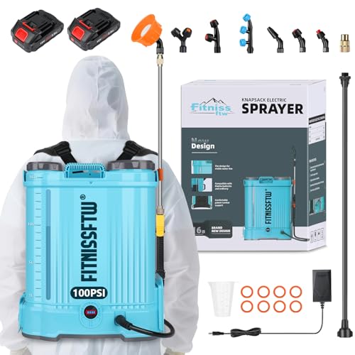 0-100 PSI Adjustable Pressure Garden Sprayer Compatible with 2pcs 2.0Ah 18V Battery