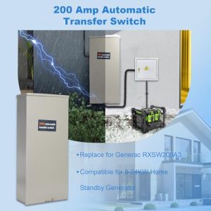 Single Phase Transfer Switch with Power Management Replacement for Generac RXSW200A3