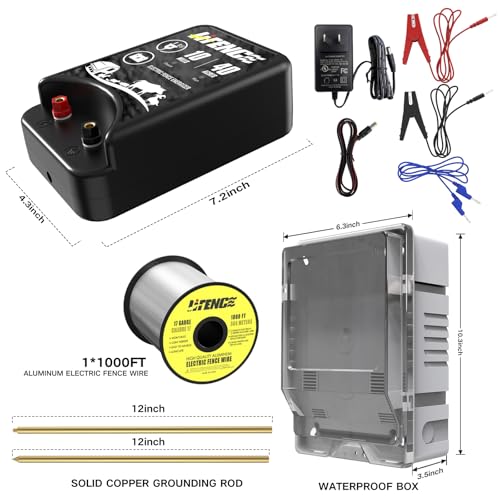 Electric Fence Energizer Kit for 10 Mile Preventing Wild Animal Intrusion