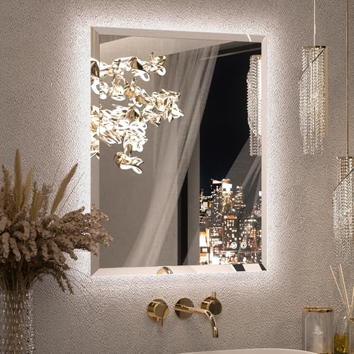 Beveled Bathroom Mirror with Backlight