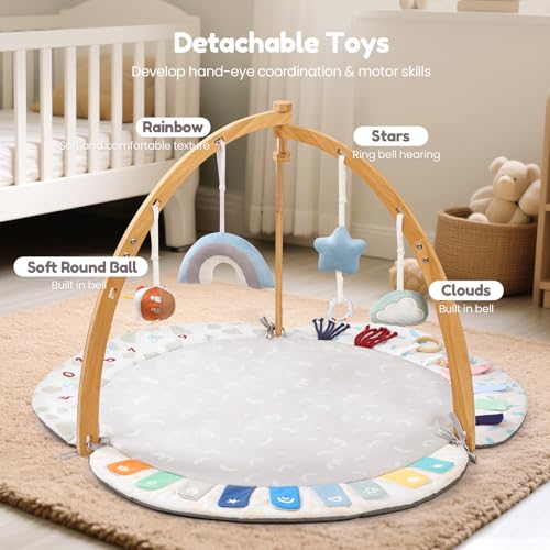 Natural Organic Bamboo with 4 Detachable Sensory Toys