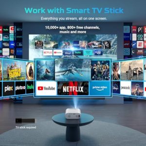 1000ANSI Brightness Auto Keystone Focus Mini Movie Projector Portable for Home Theather Indoor/Outdoor