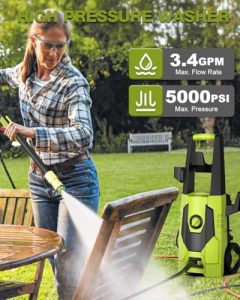 5000PSI Max 3.4 GPM Portable Power Washer with 35FT Cord