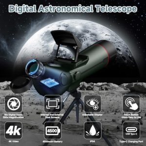 Professional Refractor Auto-focus Portable Digital Electronic Telescopes with 4K Astrophotography Camera