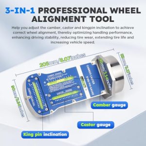 3-in-1 Pro Wheel Alignment Tools Automotive Magnetic Caster Camber Alignment Tool Precise Strut Wheel Hub Alignment Kit for Car Truck RV Tire Repair