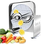 Anatole Commercial Vegetable Slicer Stainless Steel for Tomato Onion Potato Lime 0-0.5'' Thicknes...