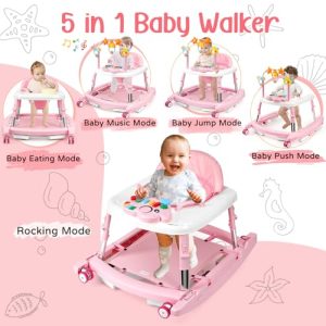 Baby Walker with Wheels and Bouncer Combo Portable