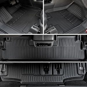 All Weather TPE Cargo Liner Backrest Mat Trunk Lower Mat Door Sill Protectors(Floor Mats Set)