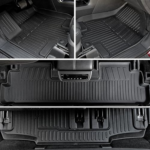 All Weather TPE Cargo Liner Backrest Mat Trunk Lower Mat Door Sill Protectors(Floor Mats Set)