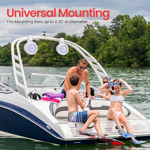 Marine Grade Audio for Tubing and Roll-Cage Mounting (White)