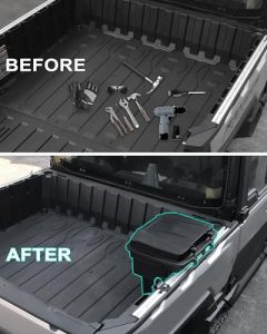Removable Rear Bed Storage Box for Polaris Ranger 1500 XD Premium/Northstar 2024 2025 Accessories