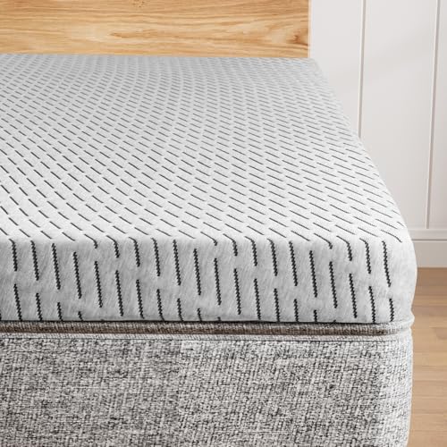 Cooling Gel & Bamboo Charcoal Memory Foam Mattress Topper for Back Pain Relief