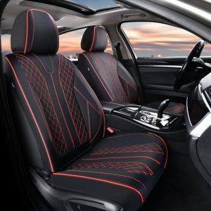 Car Seat Covers Front Seats Back Seat Cover 5 Seats Automotive Seat Covers Leather Seat Covers for Cars Universal Fit for Most Cars SUV Trucks