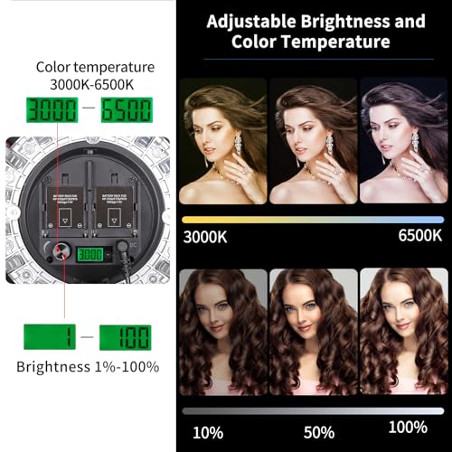 Dimmable Color Temperature for Studio Outdoor Portrait Products Photography Live Streaming Video Recording