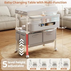 Versatile Folding Changing Table with 2 Drawers
