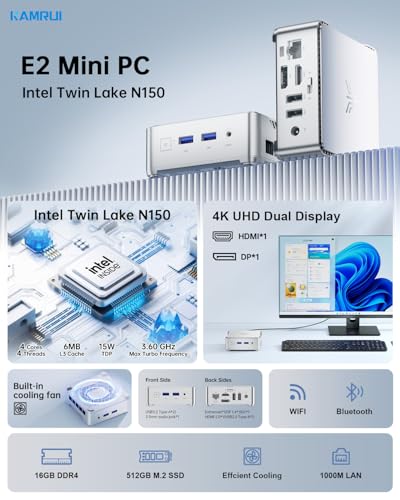 Micro PC 16GB DDR4 512GB SSD Mini Computers