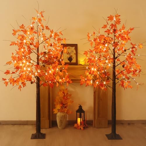 2 Pack 6FT Lighted Maple Tree