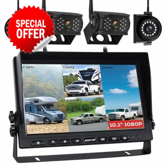 10.1" Wireless RV Backup Camera System