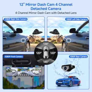 12'' Rear View Mirror Camera
