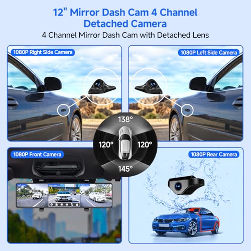 12'' Rear View Mirror Camera