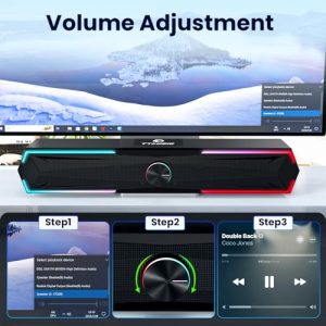 Flowing LED PC Speaker for Computer Desktop Laptop Monitor