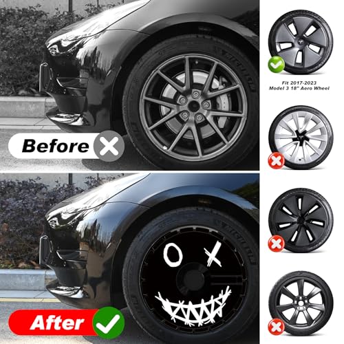 Snap-On Full Coverage Hubcaps-Reduced Drag and Enhanced Rim Protection for 2017-2023 Model 3 Accessories