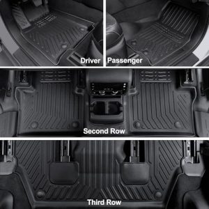 TPE Cargo Mat with Manual-Fold 3rd Row Seatback Cover & Door Sill Guards for 2025 Grand Cherokee L Accessories