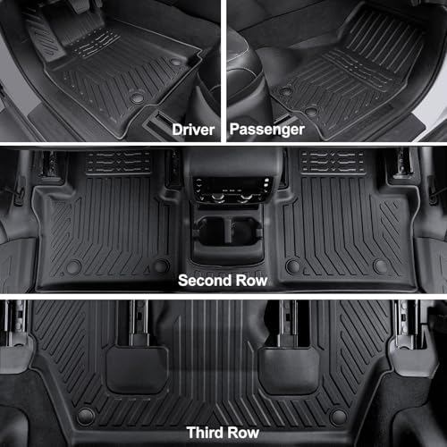TPE Cargo Mat with Manual-Fold 3rd Row Seatback Cover & Door Sill Guards for 2025 Grand Cherokee L Accessories