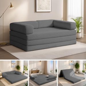 Full Tri-Fold Mattress with Removable L-Shaped Armrests