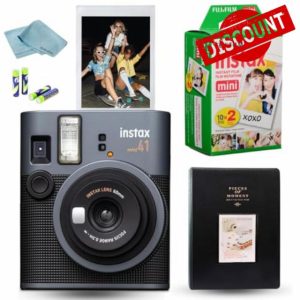 FUJIFILM Mini 41 Instant Film Camera Bundle – Instant Photo Camera with Fujifilm Mini Film (20 Sheets)