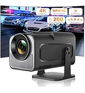 Mini Projector, HY300 PRO Portable Projector, Support 4K 1080P with Dual-Band WIFI6 5G Wireless 5...