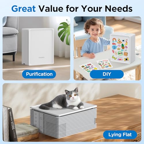 MOOKA HEPA Air Purifier for Home Pets with Washable Pre-Filter