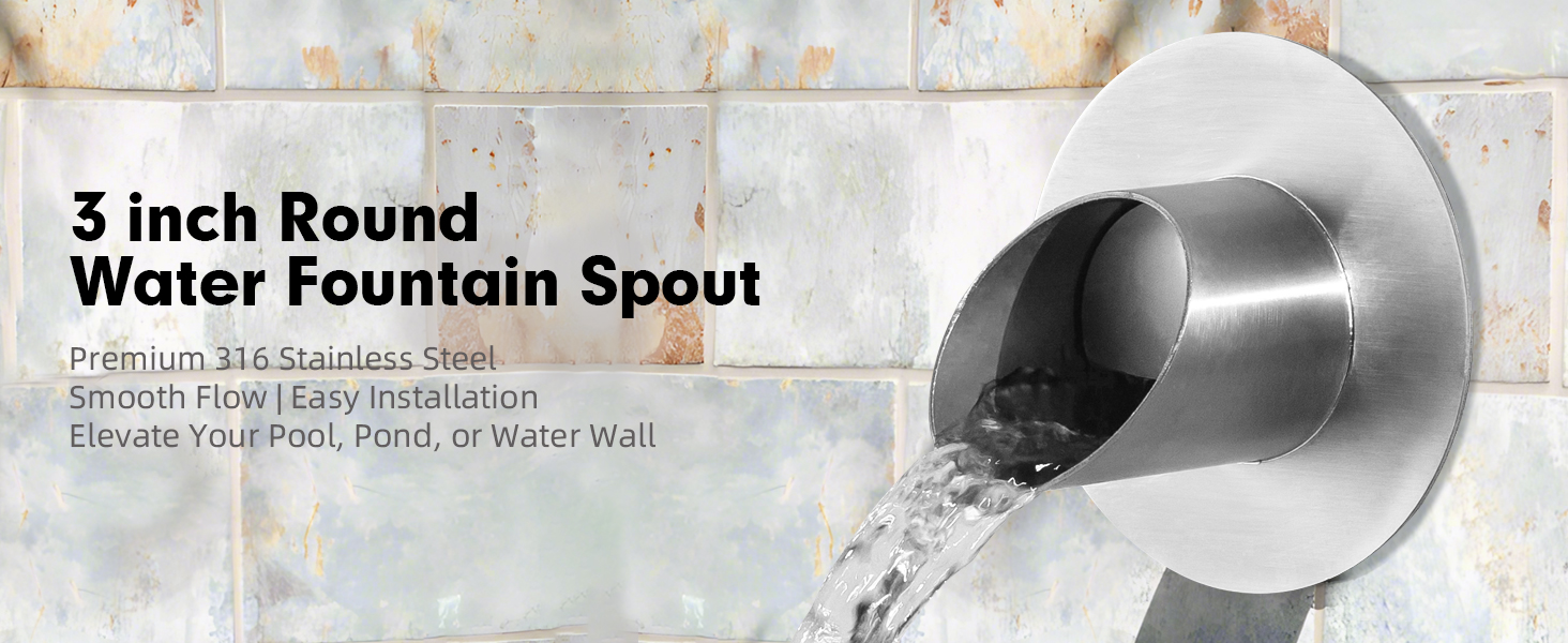 3 inch Round Water Fountain Spout